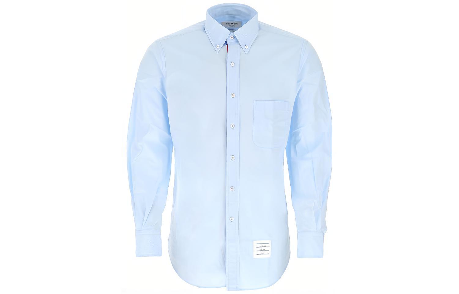 THOM BROWNE SS21 Light Poplin Shirt Blue MWL010E-03113-480