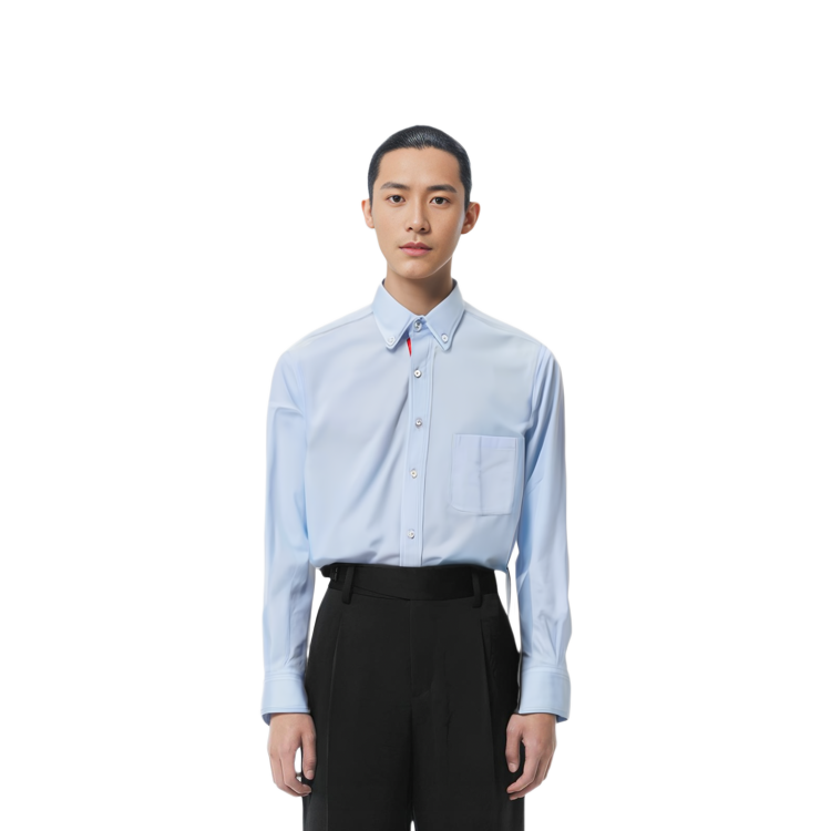 Sizing THOM BROWNE SS21 輕薄純棉襯衫 藍色 MWL010E-03113-480