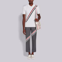 Lookbook トム・ブラウン SS21 メンズ グレー ウール パンツ リボン 斜めストライプ MTC160A-00626-035