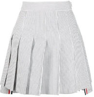 THOM BROWNE SS21 Mid-Waist Pleated Stripe Skirt Grey Back to School Edition FGC402V-00572-035 THOM BROWNE SS21 Mid-Waist Pleated Stripe Skirt Grey Back to School Edition FGC402V-00572-035