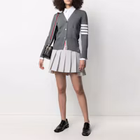 Lookbook THOM BROWNE SS21 灰色中腰百褶條紋裙 開學特別版 FGC402V-00572-035