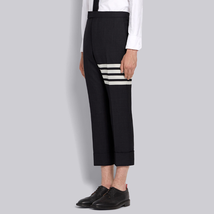 Details for Thom Browne SS21 海軍藍4條紋直筒休閒長褲 MTC001A-06146-415