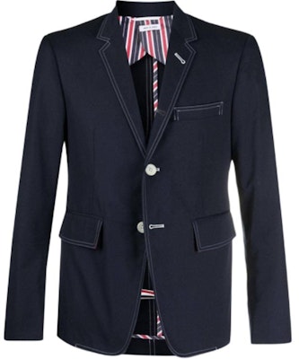 Chaqueta de Traje Azul Marino Mezcla Algodón-Poliéster THOM BROWNE SS21. MJC001G-04502-415 Buy Chaqueta de Traje Azul Marino Mezcla Algodón-Poliéster THOM BROWNE SS21. MJC001G-04502-415