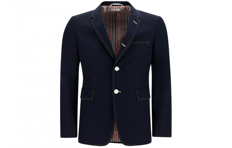 Order Chaqueta de Traje Azul Marino Mezcla Algodón-Poliéster THOM BROWNE SS21. MJC001G-04502-415