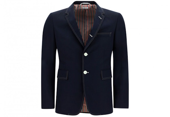 Chaqueta de Traje Azul Marino Mezcla Algodón-Poliéster THOM BROWNE SS21. MJC001G-04502-415 Order Chaqueta de Traje Azul Marino Mezcla Algodón-Poliéster THOM BROWNE SS21. MJC001G-04502-415