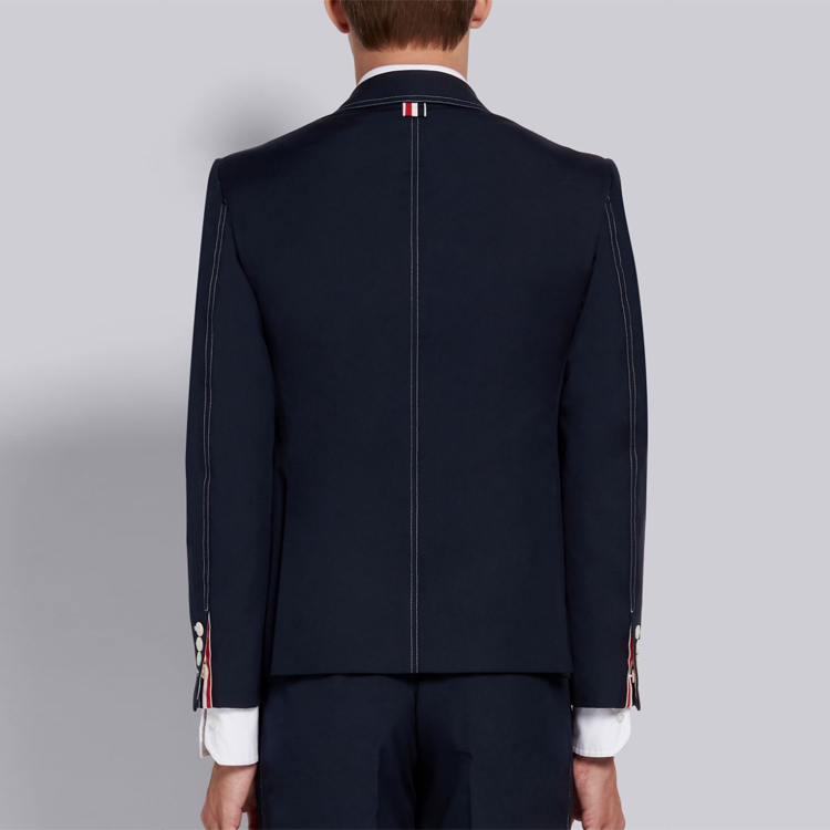 Details for Chaqueta de Traje Azul Marino Mezcla Algodón-Poliéster THOM BROWNE SS21. MJC001G-04502-415