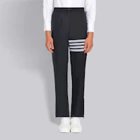 Shop THOM BROWNE SS21 海軍藍條紋直筒休閒運動褲 MJQ106A-06859-415