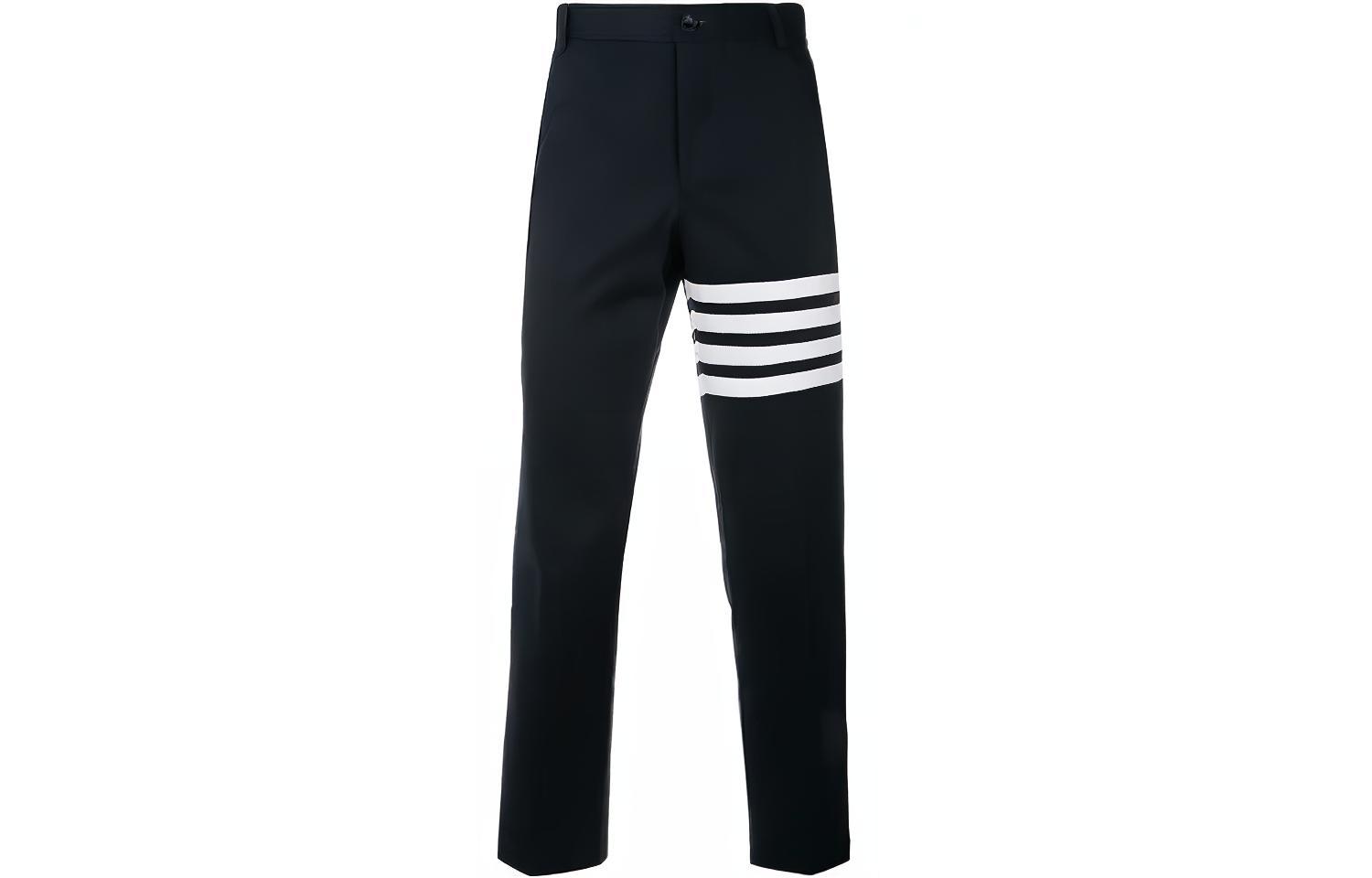 Thom Browne SS21 Navy Classic Four-Stripe Cotton Ivy Boy Pants MTU245A-03788-415