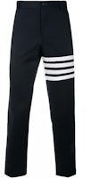 Thom Browne SS21 Navy Classic Four-Stripe Cotton Ivy Boy Pants MTU245A-03788-415 Thom Browne SS21 Navy Classic Four-Stripe Cotton Ivy Boy Pants MTU245A-03788-415