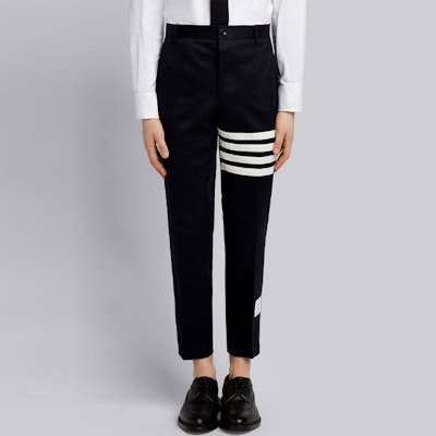 Thom Browne SS21 經典四條紋海軍藍棉質Ivy Boy長褲 秋款 MTU245A-03788-415 Details for Thom Browne SS21 經典四條紋海軍藍棉質Ivy Boy長褲 秋款 MTU245A-03788-415