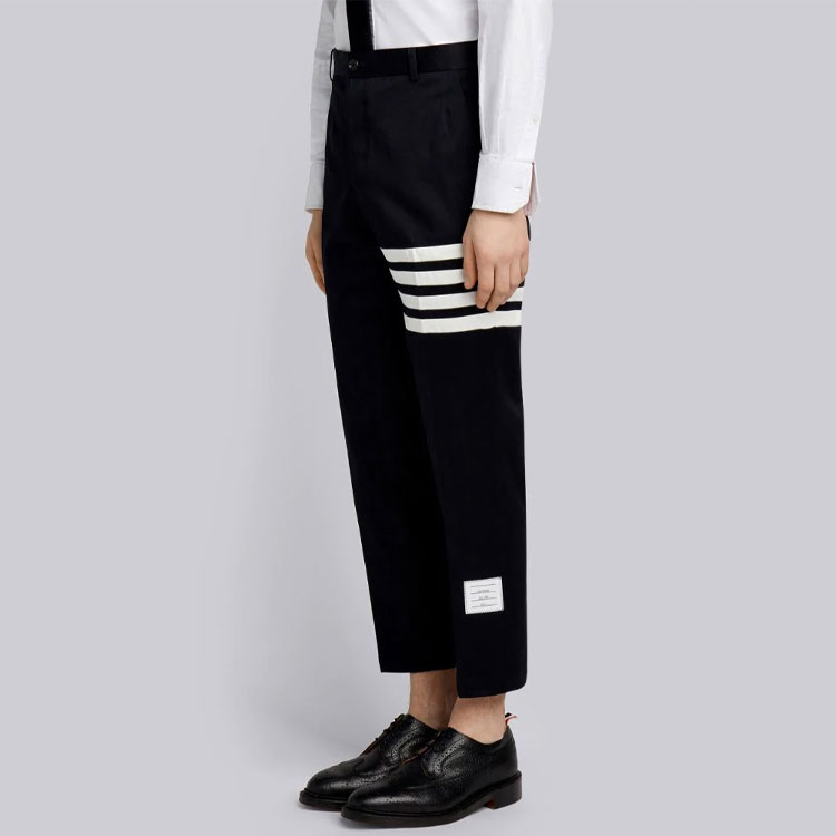 Sizing Thom Browne SS21 經典四條紋海軍藍棉質Ivy Boy長褲 秋款 MTU245A-03788-415