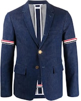 Thom Browne SS21 Navy Washed Unstructured Armband Suit for Men MJU527A-03028-415 Thom Browne SS21 Navy Washed Unstructured Armband Suit for Men MJU527A-03028-415