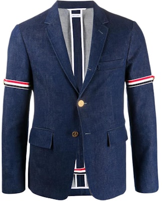 トムブラウン メンズ SS21 ネイビー ウォッシュ アンストラクチャード アームバンド スーツ MJU527A-03028-415 Buy トムブラウン メンズ SS21 ネイビー ウォッシュ アンストラクチャード アームバンド スーツ MJU527A-03028-415