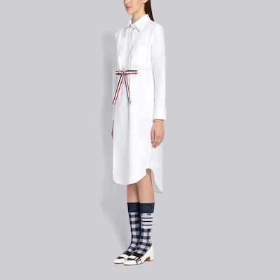 トムブラウン SS21 オックスフォード 長袖 シャツワンピース ホワイト FDSC22A-06177-100 Purchase トムブラウン SS21 オックスフォード 長袖 シャツワンピース ホワイト FDSC22A-06177-100