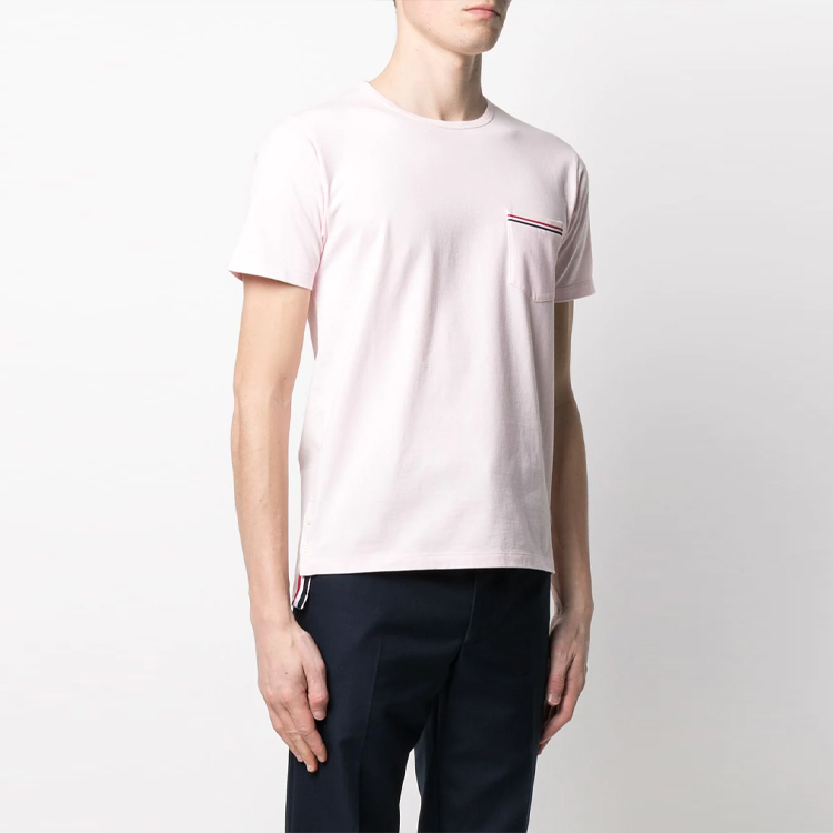 Thom Browne SS21 Pink Cotton Crewneck T-Shirt for Men MJS010A-01454-642 圖 3