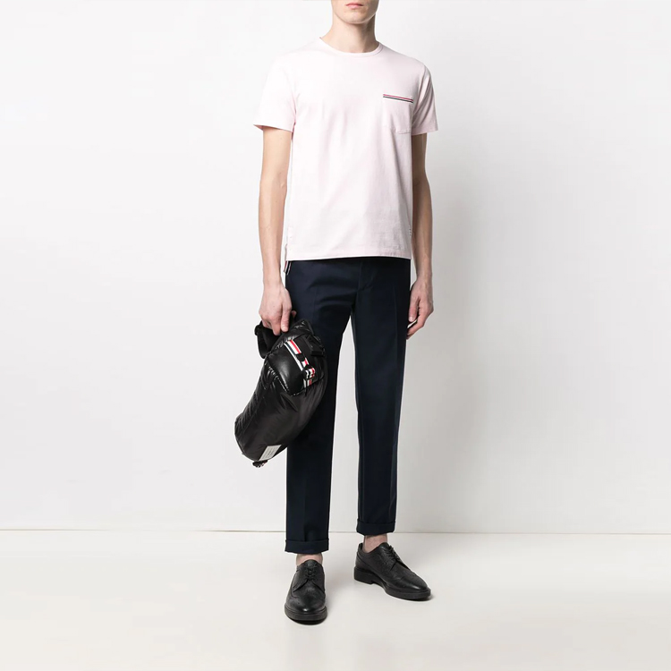 Thom Browne SS21 Pink Cotton Crewneck T-Shirt for Men MJS010A-01454-642 圖 5