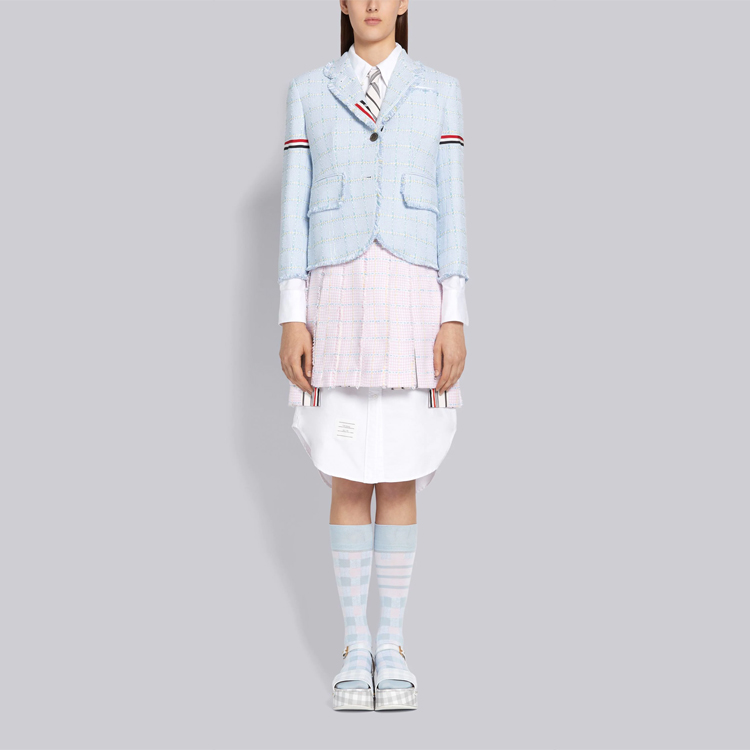 Lookbook Thom Browne SS21 Falda Plisada Tweed Rosa Regreso a Clases FGC724T-07109-680