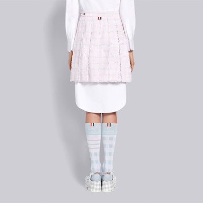 Thom Browne SS21 Falda Plisada Tweed Rosa Regreso a Clases FGC724T-07109-680 Purchase Thom Browne SS21 Falda Plisada Tweed Rosa Regreso a Clases FGC724T-07109-680