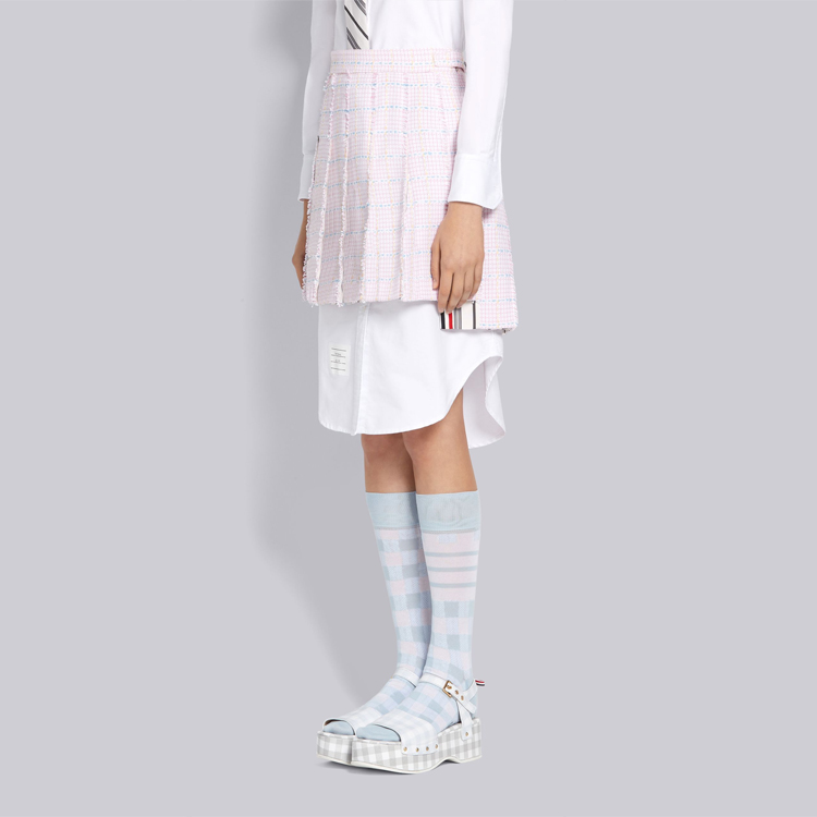 Details for Thom Browne SS21 Falda Plisada Tweed Rosa Regreso a Clases FGC724T-07109-680