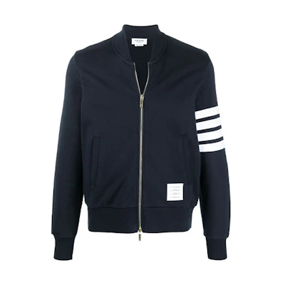 Thom Browne SS21 Plain 4-Bar Zip Jacket - Navy Blue MJT280A-00535-415
