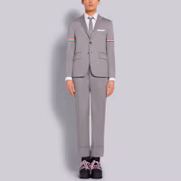 Lookbook Thom Browne SS21 Striped Cotton Twill Blazer Grey Back to School Edition MJU527A-03788-035
