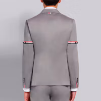 Purchase Thom Browne SS21 Striped Cotton Twill Blazer Grey Back to School Edition MJU527A-03788-035