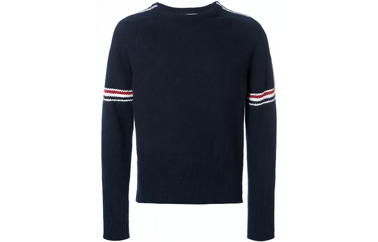 THOM BROWNE SS21 Striped Intarsia Wool Sweater Navy Blue MKA177A-00278-415 圖 2