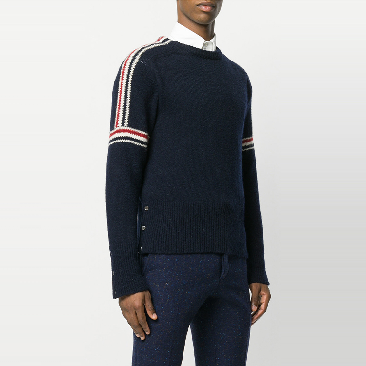 THOM BROWNE SS21 Striped Intarsia Wool Sweater Navy Blue MKA177A-00278-415 圖 3