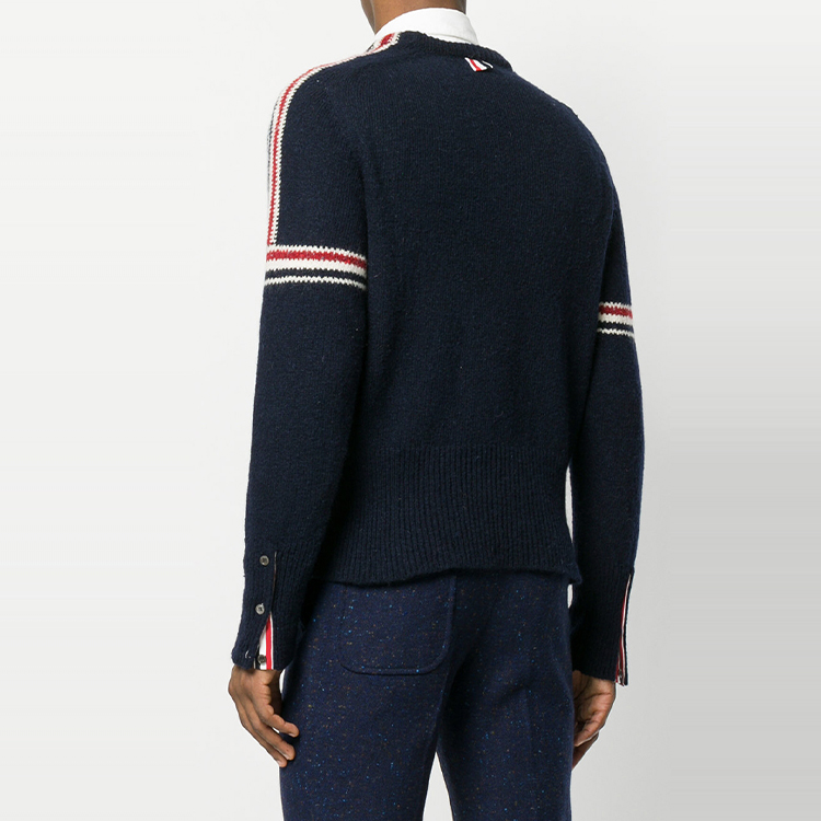 THOM BROWNE SS21 Striped Intarsia Wool Sweater Navy Blue MKA177A-00278-415 圖 4