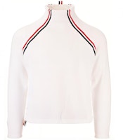 THOM BROWNE SS21 Striped Turtleneck Sweater White MJS124A-06856-100 THOM BROWNE SS21 Striped Turtleneck Sweater White MJS124A-06856-100