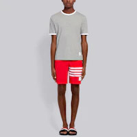 Lookbook トムブラウン SS21 ストライプ 防水ショーツ - レッド MTU223A-05415-600