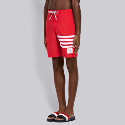 THOM BROWNE SS21 Pantalones Cortos Impermeables a Rayas - Rojo MTU223A-05415-600 Purchase THOM BROWNE SS21 Pantalones Cortos Impermeables a Rayas - Rojo MTU223A-05415-600