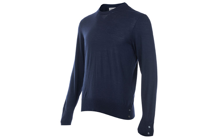 Purchase Thom Browne SS21 Striped Wool Crewneck Sweater - Blue MKA279A-00014-415