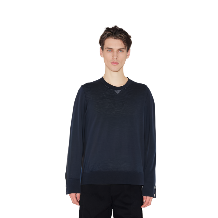 Details for Thom Browne SS21 Striped Wool Crewneck Sweater - Blue MKA279A-00014-415