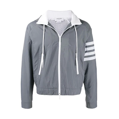 Thom Browne SS21 Striped Zip-Up Hoodie Jacket Men’s Grey MJT212A-06145-035