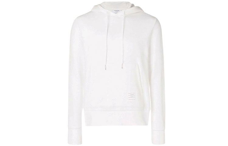Thom Browne SS21 White Cotton Solid Long-Sleeve Hoodie MJT131A-04446-100