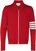 Thom Browne SS22 4-Bar Wool Zip Bomber Jacket Red MKJ071A-Y1002-600 Thom Browne SS22 4-Bar Wool Zip Bomber Jacket Red MKJ071A-Y1002-600
