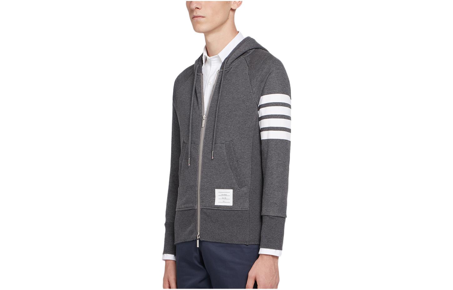 Thom Browne SS22 4-Bar Zip Hoodie Jacket Dark Grey MJT022L-00535-025 圖 4