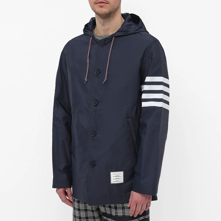 Thom Browne SS22 4-Stripe Navy Blue Hooded Jacket MOT077A-07538-415 圖 5
