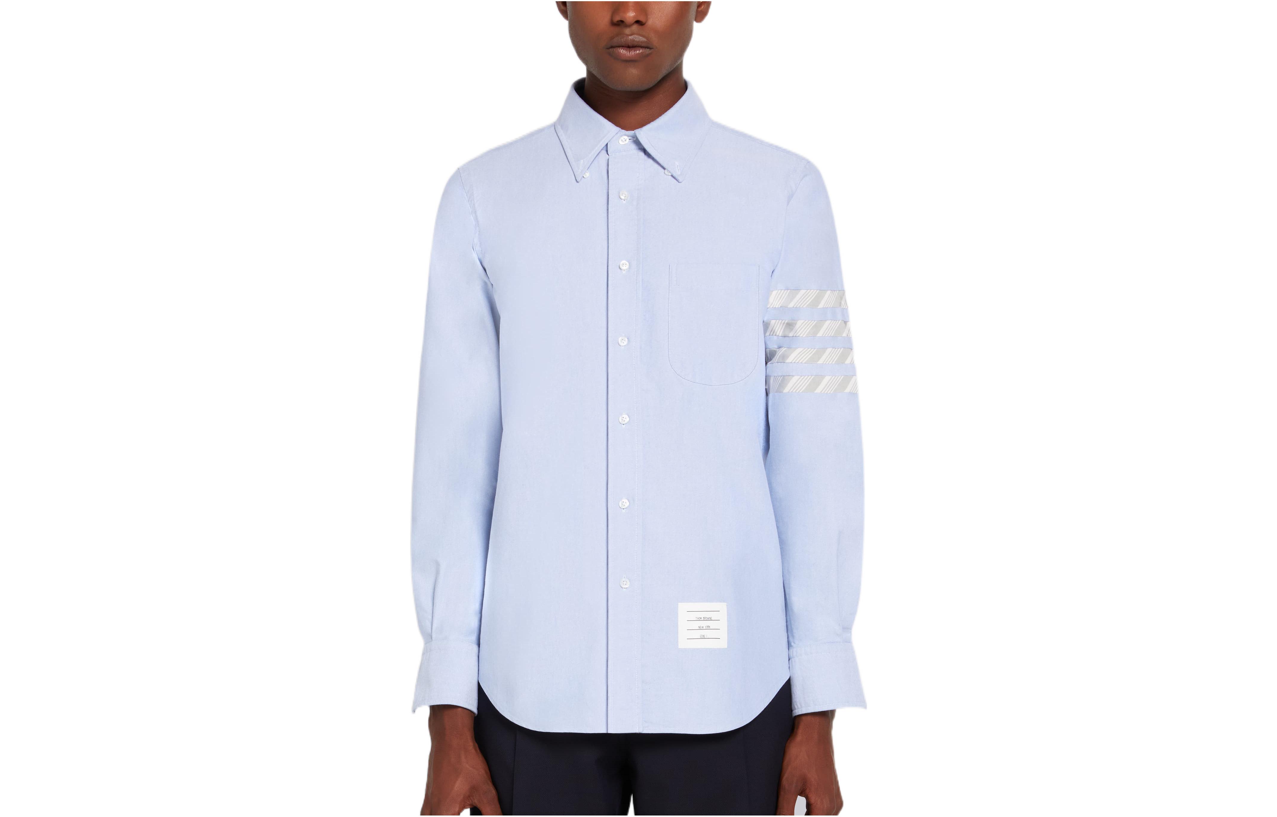 THOM BROWNE SS22  4-Bar Oxford Shirt Blue MWL374D-06177-480