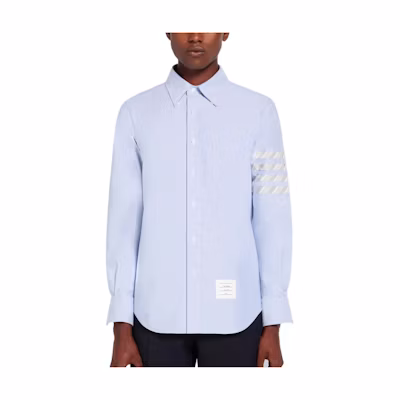 THOM BROWNE SS22 4-Bar Oxford Shirt Blue MWL374D-06177-480