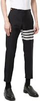 Purchase THOM BROWNE SS22 Black Four-Bar Straight-Leg Ankle Pants. MTC159A-06146-415
