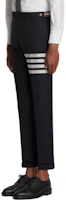 Sizing THOM BROWNE SS22 Black Four-Bar Straight-Leg Ankle Pants. MTC159A-06146-415