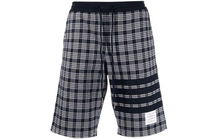THOM BROWNE SS22  Black Solid Plaid Slim Fit Straight Shorts MJQ052A-07993-415 圖 2