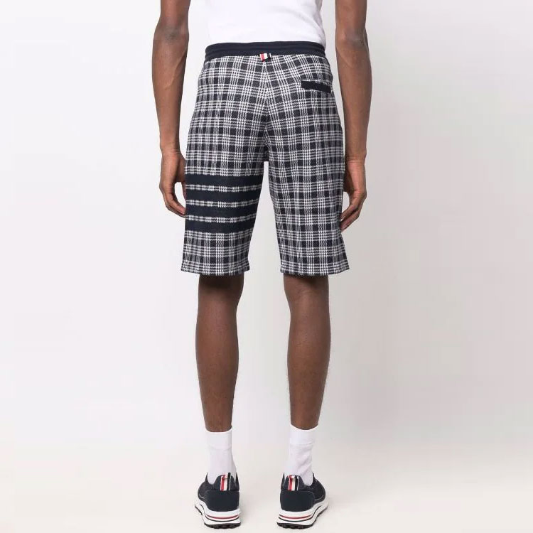 THOM BROWNE SS22  Black Solid Plaid Slim Fit Straight Shorts MJQ052A-07993-415 圖 5
