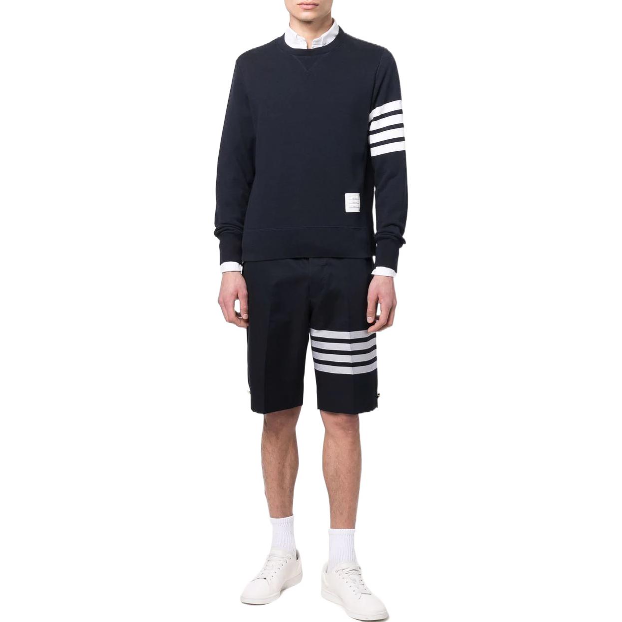 THOM BROWNE SS22  Blue Straight Shorts with Four-Stripe Print. MTC002H-07890-415 圖 6