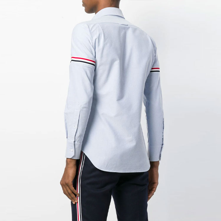 THOM BROWNE SS22  Blue Striped Oxford Long Sleeve Shirt MWL270A-00139-480 圖 5