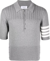 THOM BROWNE SS22 Colorblock Striped Knit Polo Shirt Grey. MKP077-AY3006-055 THOM BROWNE SS22 Colorblock Striped Knit Polo Shirt Grey. MKP077-AY3006-055