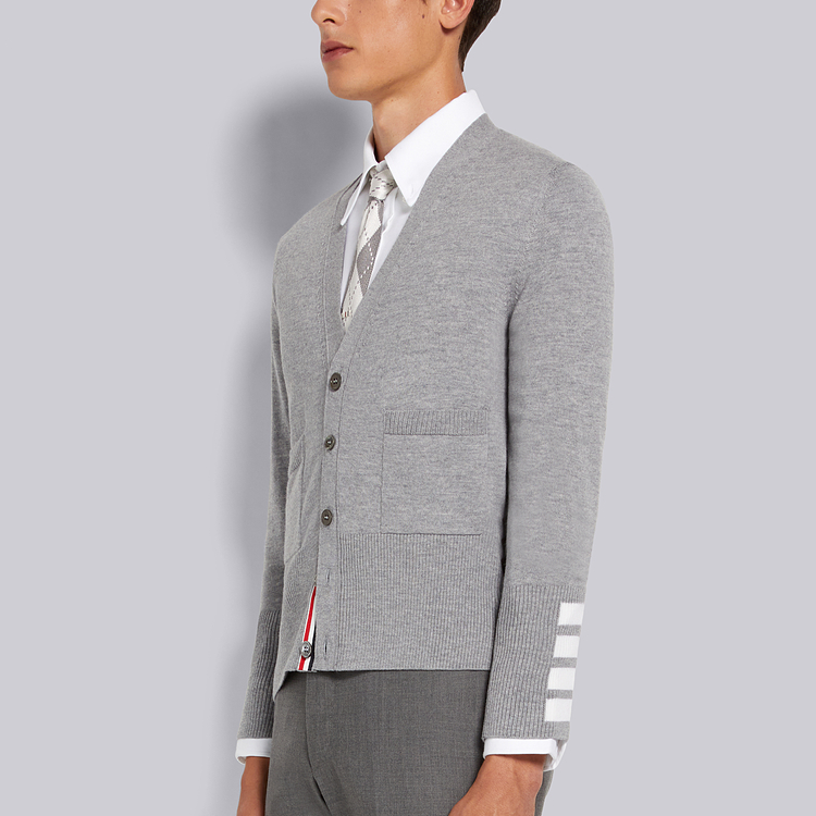 Thom Browne SS22  Gray 4-Stripe Wool Sweater - Solid Color MKC378A-Y1002-055 圖 5