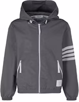 THOM BROWNE SS22 Gray Solid Stripe Hooded Jacket MJT309A-07863-035 THOM BROWNE SS22 Gray Solid Stripe Hooded Jacket MJT309A-07863-035